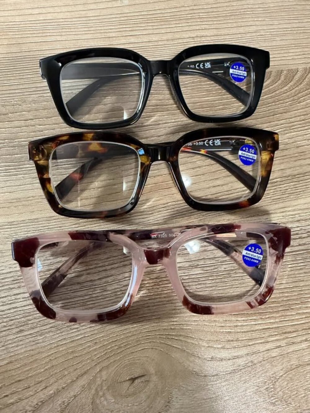 3 pairs NWT Reading Glasses "Cheaters" +3.5, Anti-Blue Light